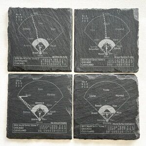 Chicago Cubs Slate Square Coaster - 2016 World Series Collectors Set